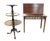 TWO REPRODUCTION MAHOGANY TABL