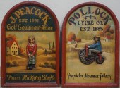 TWO REPRODUCTION PAINTED WOOD