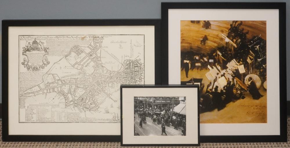 TWO REPRODUCTION PRINTS AND A BLACK