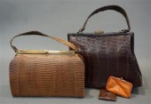 TWO REPTILE PURSES AND TWO CHA
