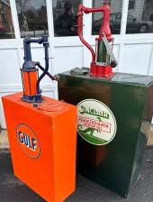 TWO RESTORED OIL DISPENSING TA