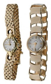 TWO RETRO 14KT. WATCHESLady El