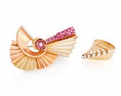 TWO RETRO GEM-SET JEWELRY ITEM