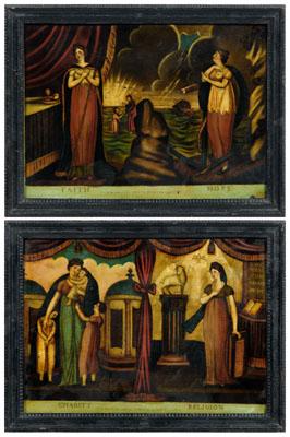 Two reverse-mounted prints: