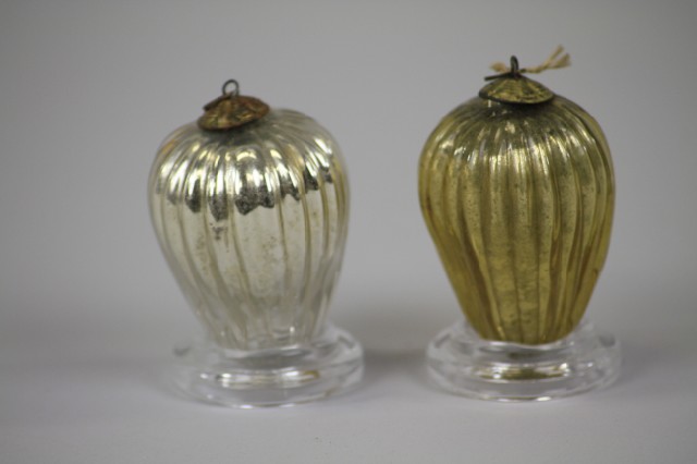 TWO RIBBED EGG KUGELS Germany