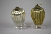 TWO RIBBED EGG KUGELS Germany