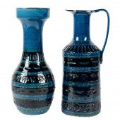TWO RIMINI BLUE POTTERY VESSEL