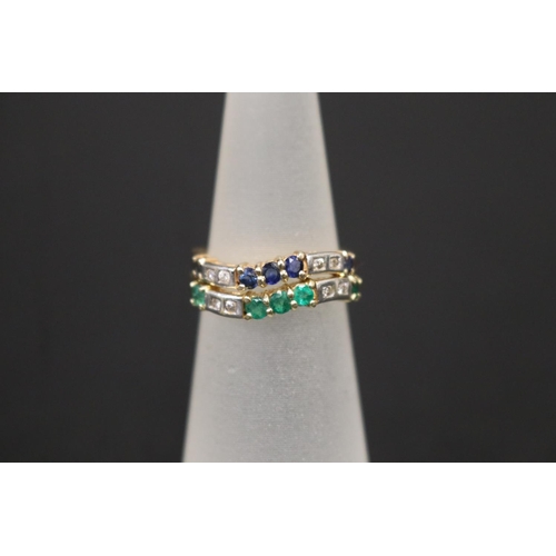Two rings one emerald and diamond