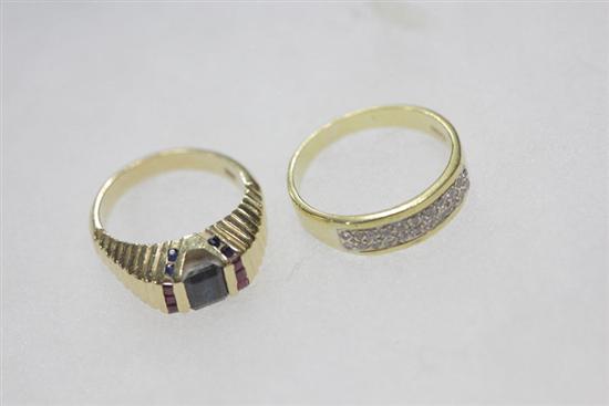 TWO RINGS. One marked ''18KP