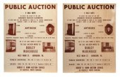 Two Robert Bunn auction poster