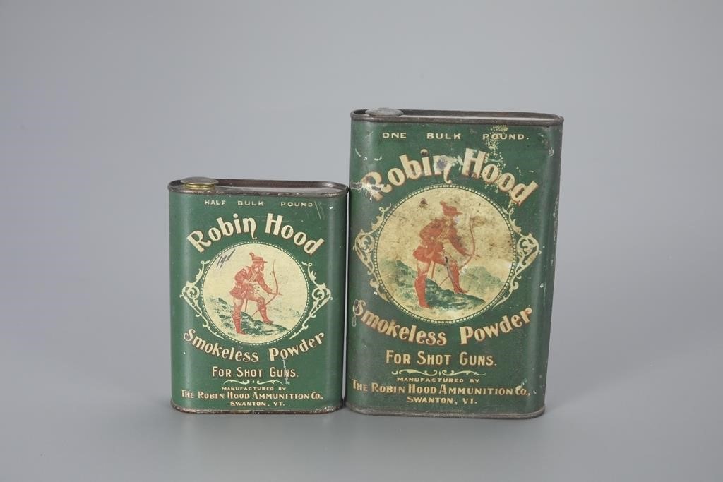 TWO ROBIN HOOD POWDER TINSlargest
