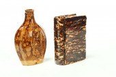 TWO ROCKINGHAM FLASKS.  Americ