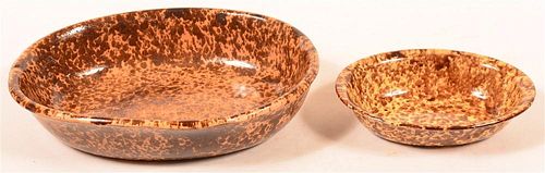 TWO ROCKINGHAM GLAZED EARTHENWARE