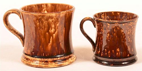 TWO ROCKINGHAM GLAZED YELLOWWARE