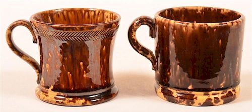 TWO ROCKINGHAM GLAZED YELLOWWARE