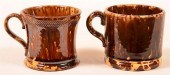 TWO ROCKINGHAM GLAZED YELLOWWA