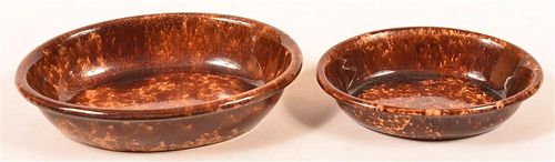 TWO ROCKINGHAM GLAZED YELLOWWARE