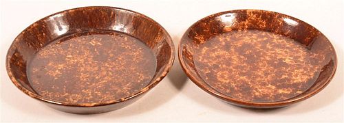 TWO ROCKINGHAM GLAZED YELLOWWARE