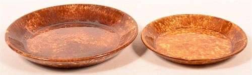 TWO ROCKINGHAM GLAZED YELLOWWARE