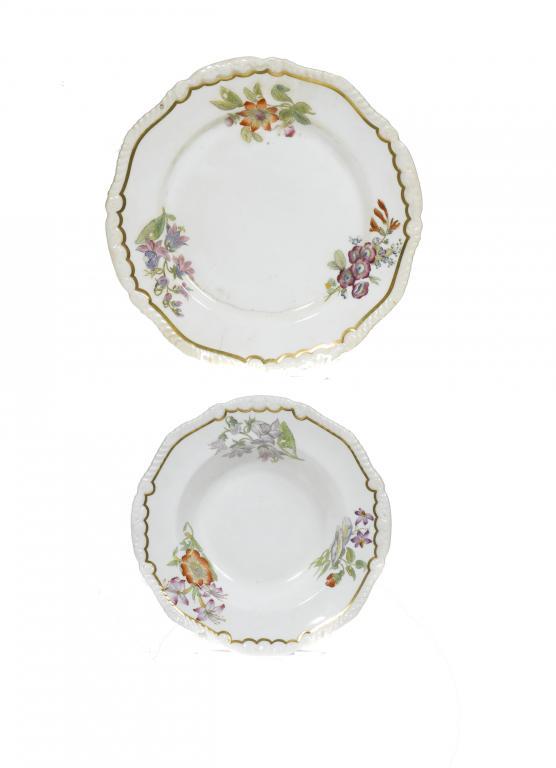TWO ROCKINGHAM PLATES AND A DESSERT