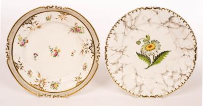Two Rockingham plates, one with