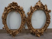 TWO ROCOCO STYLE GILT GESSO FR