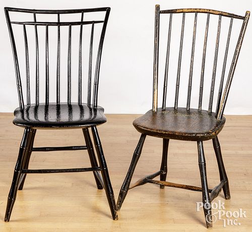 TWO RODBACK SIDE CHAIRS, EARLY 19TH