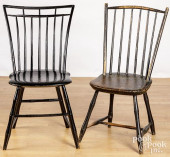 TWO RODBACK SIDE CHAIRS, EARLY