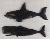 TWO ROGER MITCHELL CARVED WOOD
