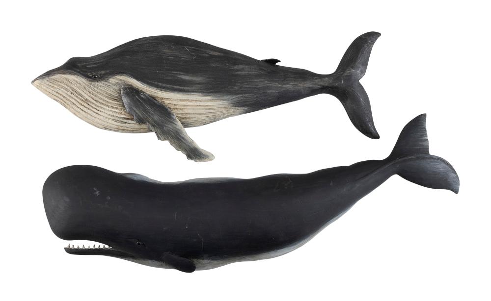 TWO ROGER MITCHELL CARVED WOODEN