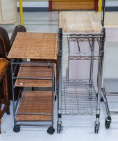 TWO ROLLING CARTS Including on