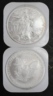 TWO ROLLS OF 20-2005 1OZ SILVE