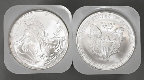 TWO ROLLS OF 20-2006 1OZ SILVER