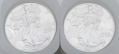 TWO ROLLS OF 20-2007 1OZ SILVE
