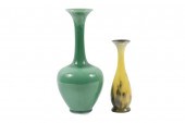 TWO ROOKWOOD VASES , 10”H X 4”
