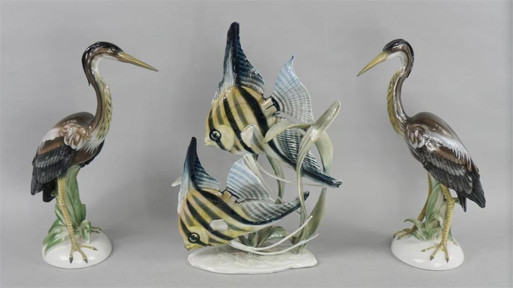 TWO ROSENTHAL PORCELAIN HERONS
