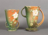 Two Roseville art pottery doub