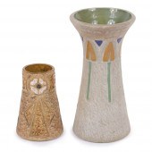 TWO ROSEVILLE MOSTIQUE ART POT