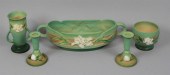 TWO ROSEVILLE POTTERY GREEN GA