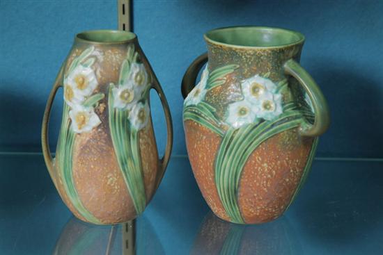 TWO ROSEVILLE POTTERY VASES. Both