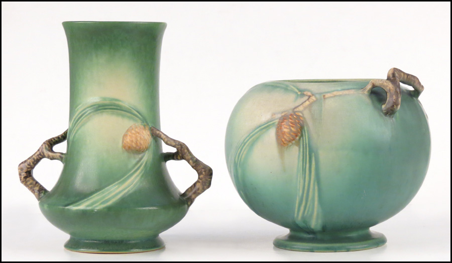 TWO ROSEVILLE POTTERY VASES IN