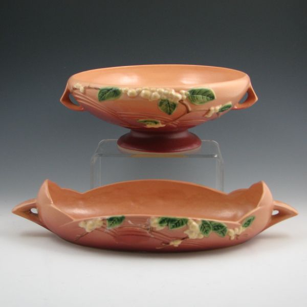 Two Roseville Snowberry console