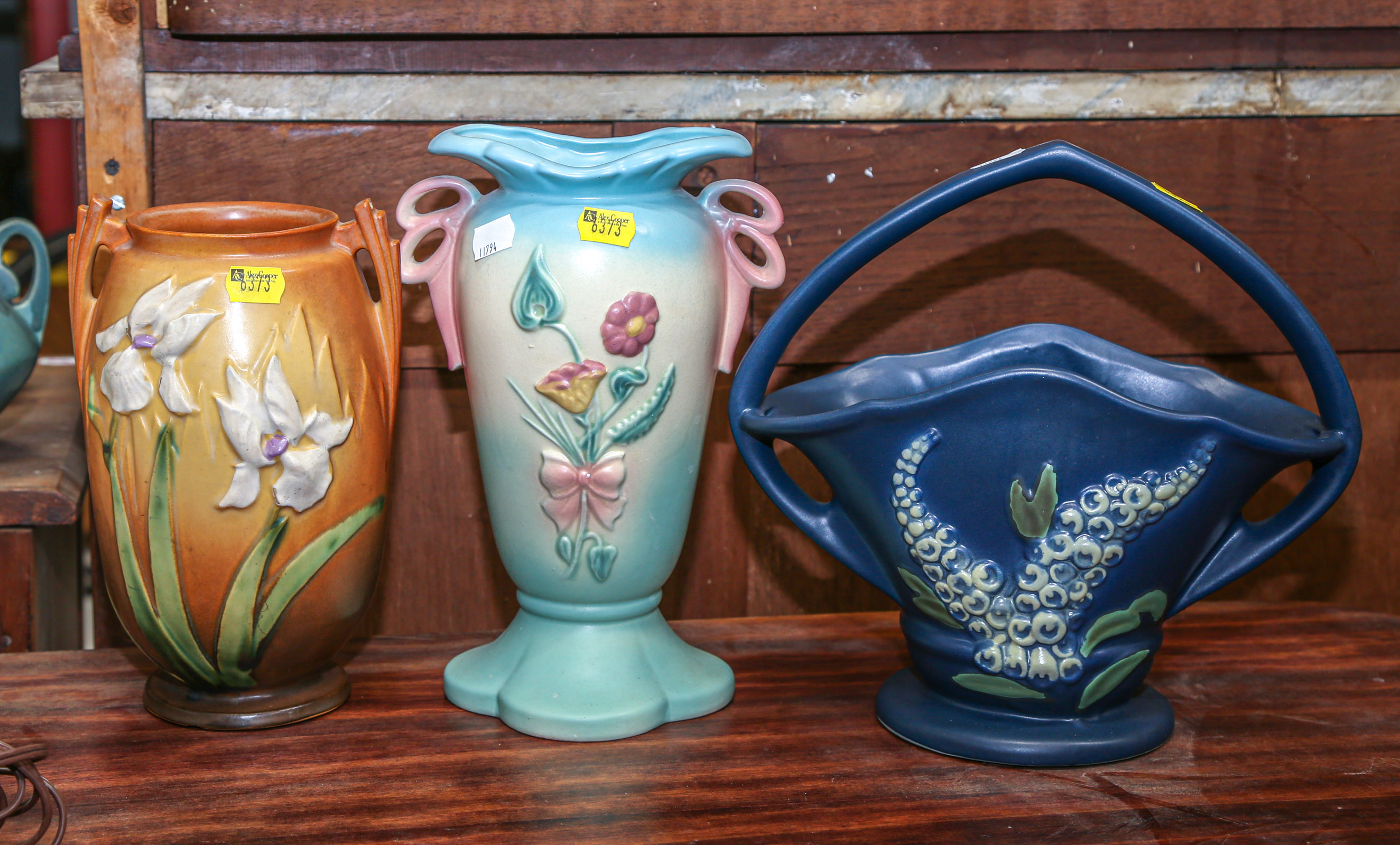 TWO ROSEVILLE VASES & HULL ART VASE