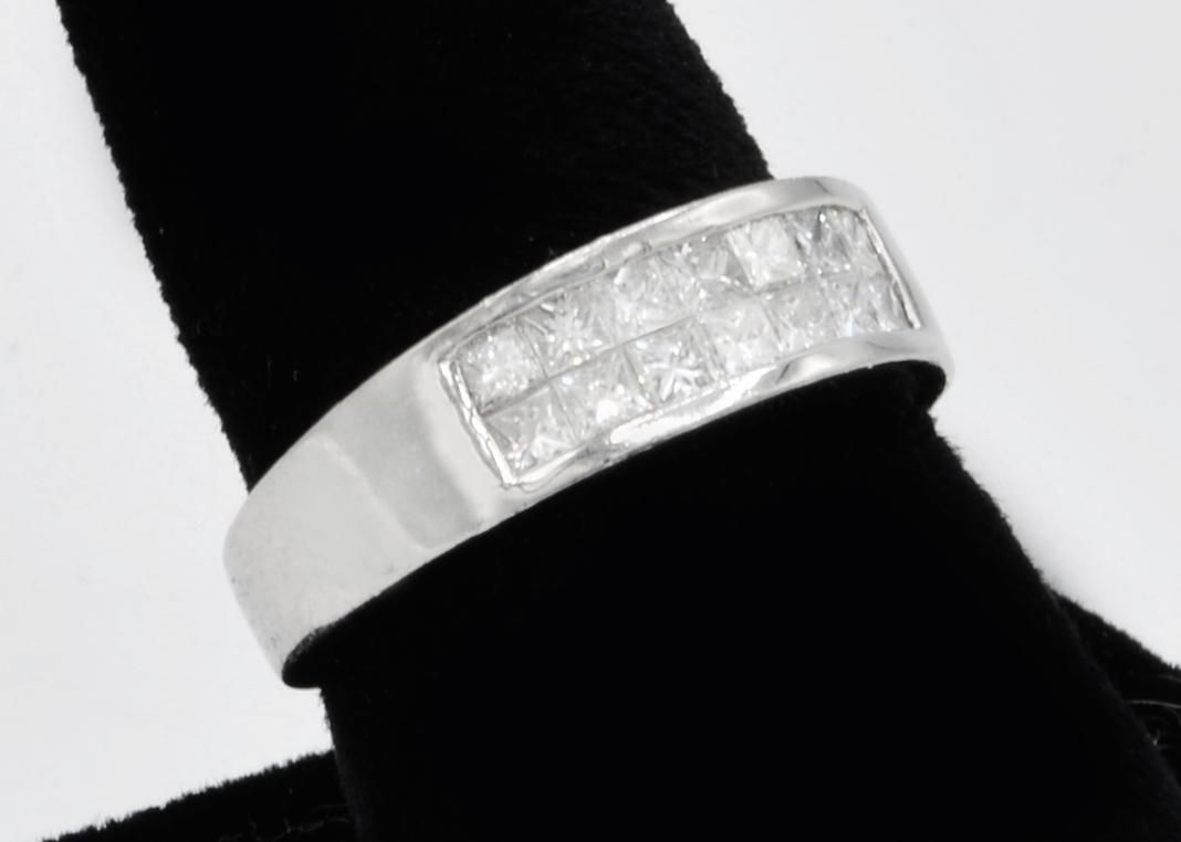 TWO ROW PLATINUM BAND WITH