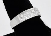 TWO ROW PLATINUM BAND WITH RAD