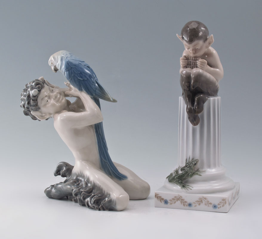 TWO ROYAL COPENHAGEN FAUN