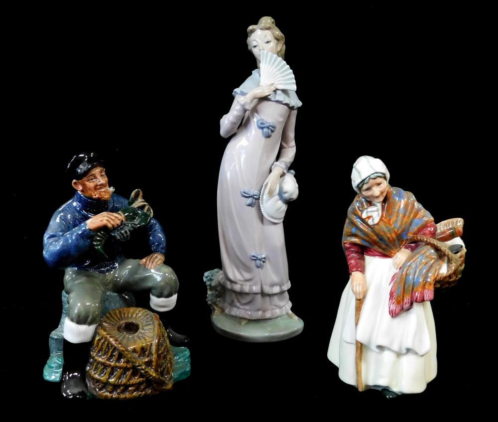 TWO ROYAL DOULTON AND ONE NAO