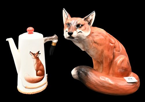 TWO ROYAL DOULTON FOX PORCELAIN