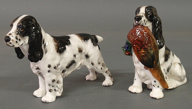 Two Royal Doulton spaniels one with