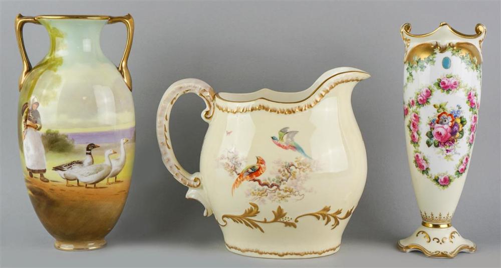 TWO ROYAL DOULTON VASES AND A